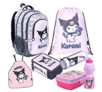 Kuromi Hello Kitty 7 Teile Set Schulrucksack Schulranzen Ranzen Tasche Tornister Federmappe Federtasche Brotzeitdose mit Sticker-von-Kids4shop