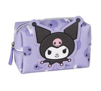 Kuromi - Kulturbeutel für Mädchen mit Reißverschluss - Kosmetiktasche Kuromi Violett - Make-up-Tasche für Kinder - Geschenkidee für Mädchen