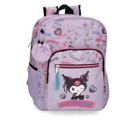Sanrio Kuromi Retropop Schulrucksack, anpassbar an lila Autos, 30 x 38 x 12 cm, Polyester 13.7L