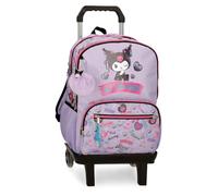 Sanrio Kuromi Retropop Schulrucksack mit zwei Fächern und lila Trolley 32x44x17 cm Polyester 24L