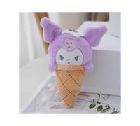 (Kuromi) Sanrio Soft Fluffy Ice Cream Plüsch Schlüsselanhänger Taschenanhänger My Melody Kuromi