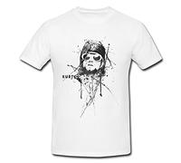 Kurt-Cobain-II T-Shirt Mädchen Frauen, weiß mit Aufdruck
