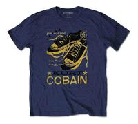 Kurt Cobain Kids T Shirt Laces Wheel Logo Nue offiziell Navy Blau (Ages 3-14