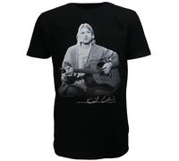 Kurt Cobain Live Gitarre Foto T-Shirt - Offizielles Merchandise | Popmerch.com S Schwarz