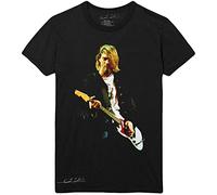 Kurt Cobain T Shirt Guitar Photo Colour Logo Nue offiziell Unisex Schwarz XXL