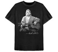 Kurt Cobain T Shirt Guitar Umpugged Live Photo Signature offiziell Herren M