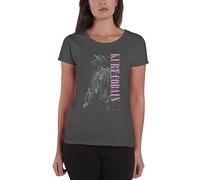 Kurt Cobain T Shirt Standing Portrait Logo Nue offiziell Damen Skinny Fit Grau XXL
