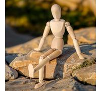 Kurtzy Gliederpuppe aus Holz 30,5cm Holzpuppe Menschlicher Körper Mannequin mit Ständer - Verstellbare Glieder Puppe Zeichenpuppe Schneiderpuppe Holzmännchen zum Zeichnen, Malen, Kunst, Modellfigur