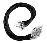 Kurtzy Kette ohne Anhänger Schwarz Polyester mit Karabinerverschluss Schmuck (25er Pack) - 42,5 cm - DIY Schmuckherstellung Zubehör Ketten selber Machen Anhänger für Halsketten, Armbänder