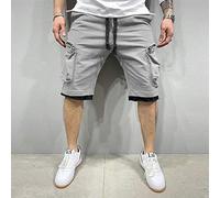 Kurz Hose Sommer Schnell Trocknende Shorts Herren Jogging Kurze Hosen Casual Fitness Streetwear Herren Multi-Pocket Sport Casual Hip Cargo Shorts XL Grau
