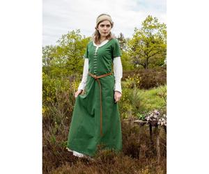 Kurzärmelige Cotehardie Mittelalter Kleid Ava grün