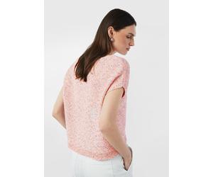 Kurzärmeliger Strickpullover aus Effektgarn im Relaxed Fit pink|mehrfarbig L