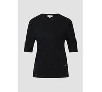 Kurzärmeliger Strickpullover aus Viskosemix 36 schwarz 2173387.9999.36