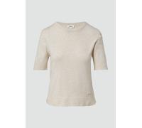 Kurzärmeliger Strickpullover mit Rippbündchen im Slim Fit 36 Beige 2168717.81W9.36