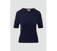 Kurzärmeliger Strickpullover mit Rippbündchen im Slim Fit 44 blau 2168717.5959.44