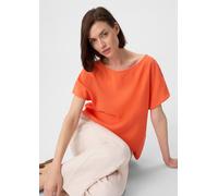 Kurzärmeliges Blusenshirt mit U-Boot-Ausschnitt orange 36