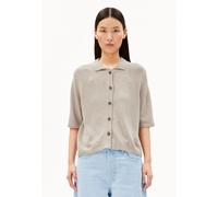 KURZÄRMLIGE LEINEN-MIX STRICKJACKE | Leinen-Mix - beige (M)