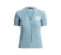 Kurzärmlige Strickjacke mit Zopfmuster XS Blue
