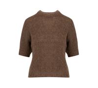 Kurzärmliger Strickpullover aus Alpaka Braun M