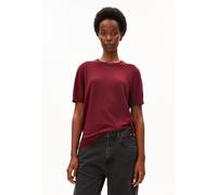 KURZÄRMLIGER STRICKPULLOVER | TENCEL™ Lyocell Mix - rot (XXL)