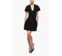 Kurzärmliges Plisseekleid in Schwarz EU 36 / IT 40