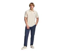 Kurzärmliges Poloshirt beige mit drei Knöpfen und Rigby Go Logo M