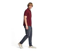 Kurzärmliges Poloshirt granatrot mit drei Knöpfen und Rigby Go Logo M