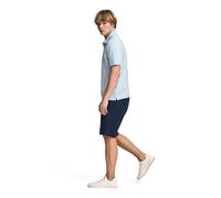 Kurzärmliges Poloshirt hellblau mit drei Knöpfen und Rigby Go Logo M