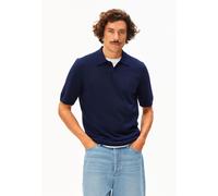 KURZÄRMLIGES STRICKPOLOSHIRT | 100% Bio-Baumwolle - blau (S)
