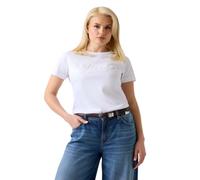 Kurzärmliges T-Shirt mit Rundhalsausschnitt mit Guess-Logo in 3D, Weiß, S