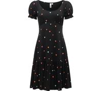 Kurzärmliges verspieltes Sommerkleid "Orise Print" Black S