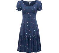 Kurzärmliges verspieltes Sommerkleid "Orise Print" Night Blue L
