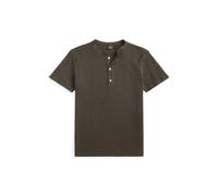 Kurzärmliges Waffelpiqué-Henley M Black