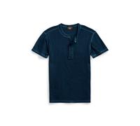 Kurzärmliges Waffelpiqué-Henley S Blue