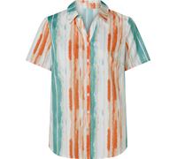 Kurzarm-Bluse apricot-ozean-bedruckt 42 Polyester