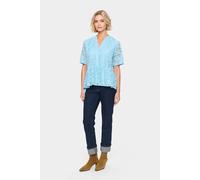 Kurzarm-Bluse Gerade Passform Airy Blue light blue XS