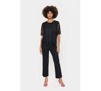 Kurzarm-Bluse Gerade Passform black S