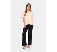 Kurzarm-Bluse Gerade Passform Creme S