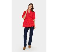 Kurzarm-Bluse Gerade Passform Flame Scarlet red M