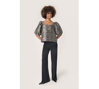 Kurzarm-Bluse Gerade Passform Zebra Jacquard animal S