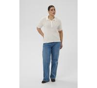 Longtop KAFFE CURVE "Kurzarm-Bluse KCbirda", Damen, Gr. XL, weiß (chalk cc.), Obermaterial: 60% Viskose CV. 40% Baumwolle CO., Tops (94903336-XL) chalk cc.