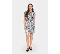 Kurzarm-Bluse Lockere Passform Small Monochrome Strokes black white M