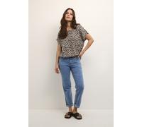 Kurzarm-Bluse Loose fit Chalk / Sand / Black Leo Print leopard EU 46 / UK 18