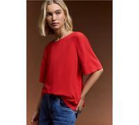 Kurzarm Bluse mit Rundhals in Unifarbe