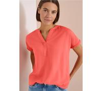 Kurzarm Bluse mit Split Neck