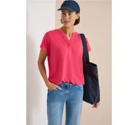 Kurzarm Bluse mit Split Neck