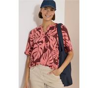 Kurzarmbluse CECIL, Damen, Gr. M (40), bunt (coral), Stoff, 100% Viskose, normal normal, Rundhals, abgesteppt, Blusen, aus softer Viskose (25090045-M) coral