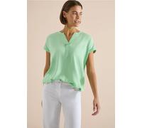 Kurzarm Bluse mit Split Neck