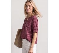 Street One Damen Kurzarm Bluse mit Split Neck und Elastiksaum