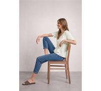 Kurzarm Bluse mit V-Neck und Schößchen